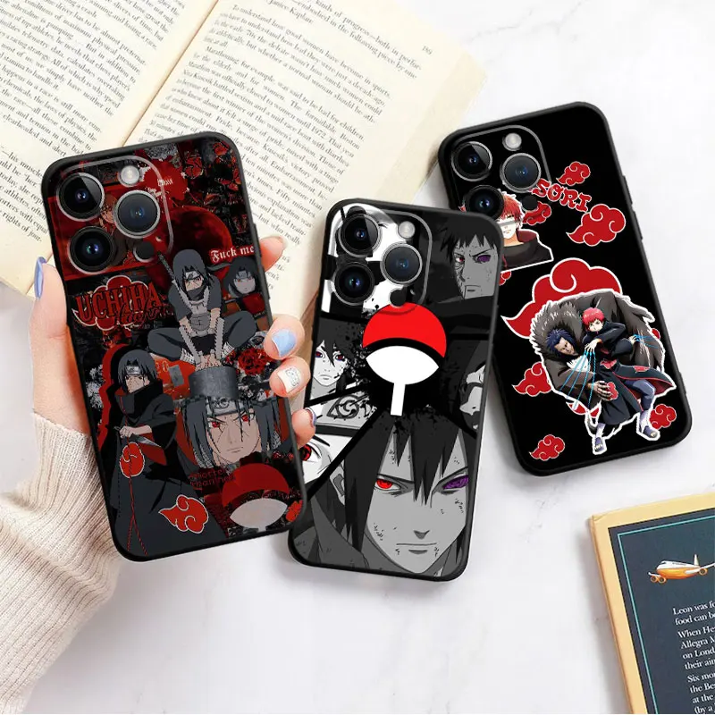 Akatsukis Narutos Back TPU Phone Case for iPhone 7 XR XS X 13 SE 8 Plus 14 Pro 6S 11 Pro Max 12 Mini 13pro 14 Shockproof Cover