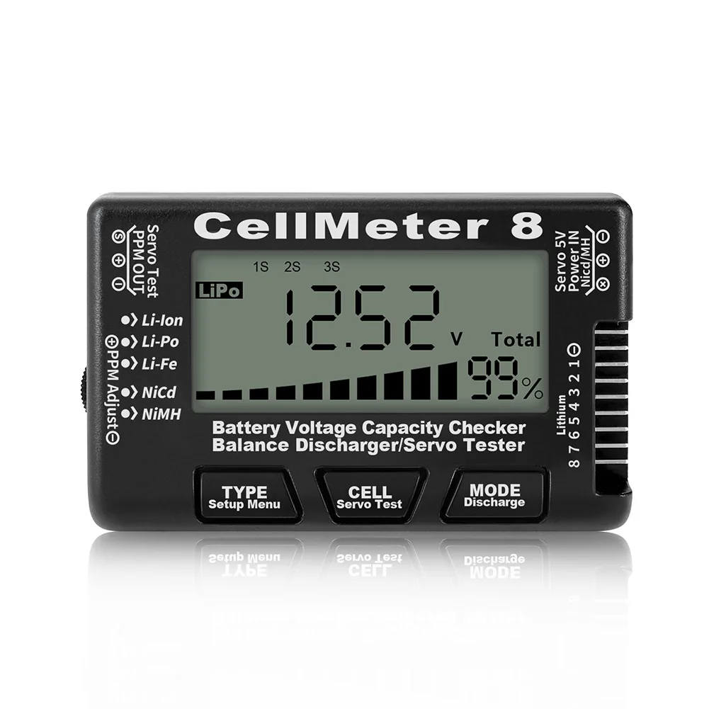 

Тестер емкости аккумуляторов CellMeter8 2-8S 4-8S