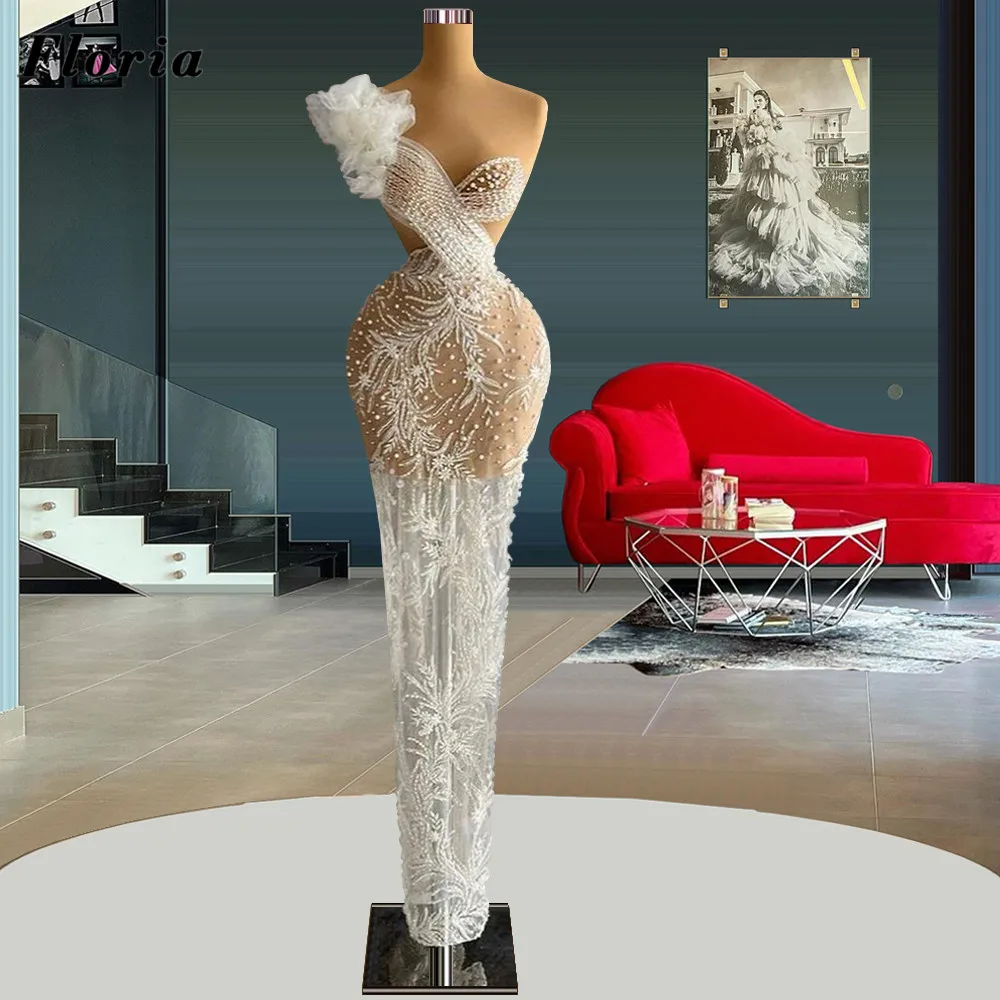 

Длинное вечернее платье-Русалка Floria, сделанное на заказ, иллюзионное официальное платье дубайского дизайна, бальное платье с бусинами и жем...