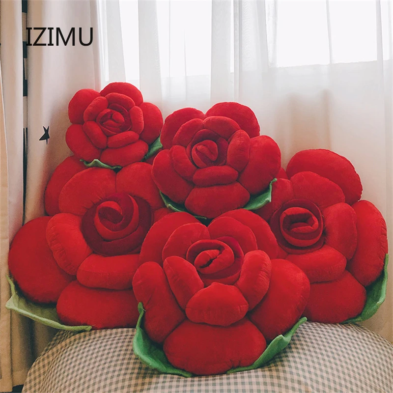 

Stereoscopic Rose Style Novelty Home Wedding Decorative Pillows Sofa Cushion Soft Pillow Cojines Valentine's Day Gift Coussin
