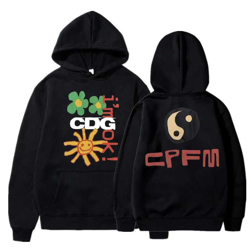 

Rap Kanye West Sweatshirt Ok Sun Flower Smile Printed Hoodie Men Women Streetwear Man Hip Hop Trend Hoodies