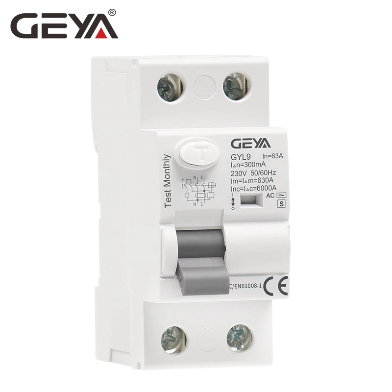 Электромагнитный автоматический выключатель GEYA GYL9 AC-S типа с задержкой времени RCD