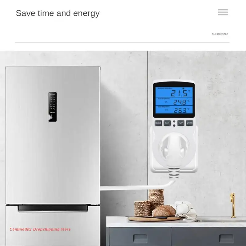 

Переключатель температуры с подсветкой цифровой термостат розетка для теплицы аквариума