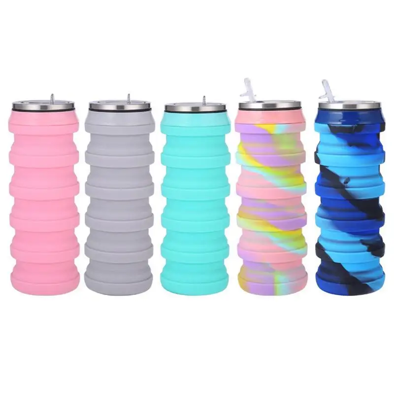 

Collapsible Water Bottle Leakproof Durable Collapsible Water Bottle With Carabiner Portable Safety Creative Retractable Water
