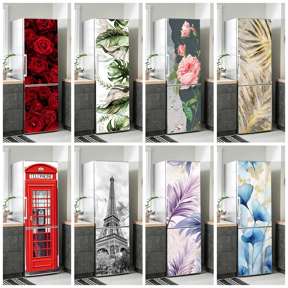 Наклейка для холодильника с романтическими цветами простые обои съемная