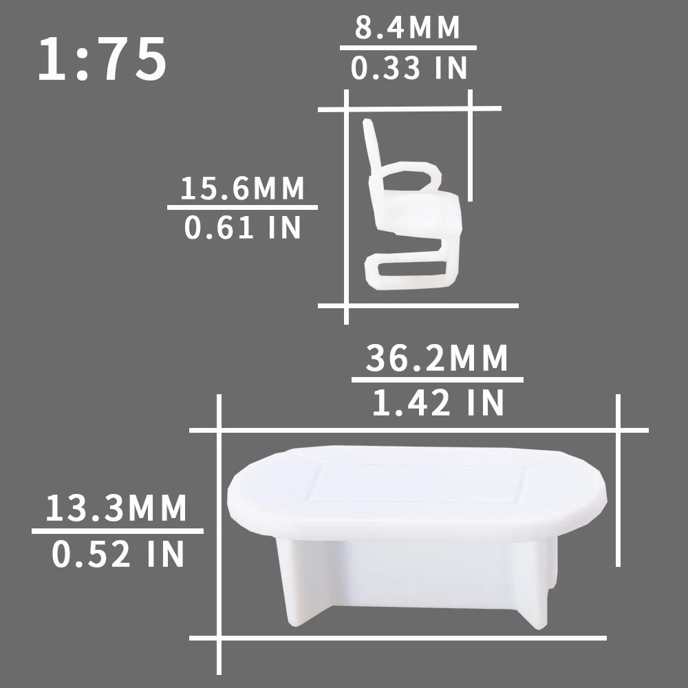 Масштаб 1:50 1:75 миниатюрный стол и стулья модель ABS игрушки изготовление моделей