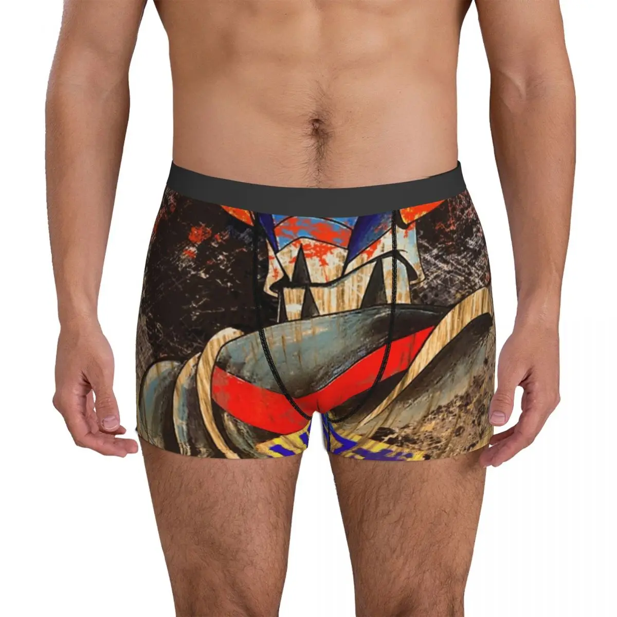 Goldorak Underwear Goldorak 3D Pouch Hot Trunk Sublimation Boxer Brief Cute Males Underpants Large Size