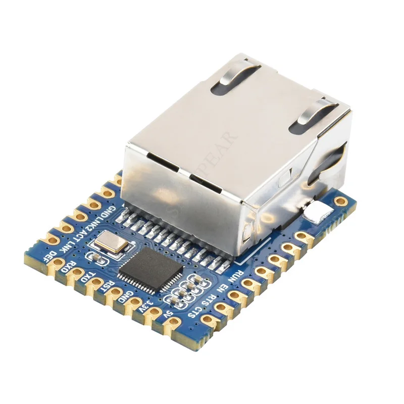 

TTL UART to Ethernet Module Highly Integrated Packaging Castellated Holes Mini Module With Immersion Gold Design