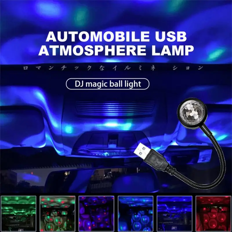 

Room Decorations Lamp Rgb Multi Color Rotating Disco Ball Strobe Light Sound Activated Car Atmosphere Stage Lights Wholesale