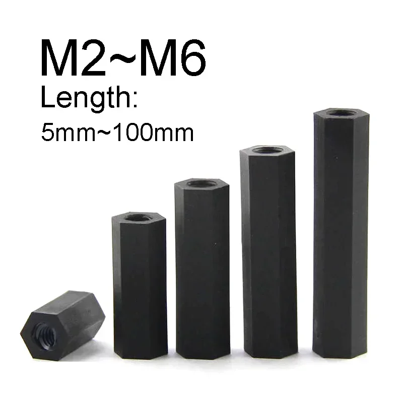 

Черная нейлоновая шестигранная прокладка, двухпроходная шестигранная шпилька, внутренняя шпилька M2 M2,5 M3 M4 M5 M6, опорные винты шпильки