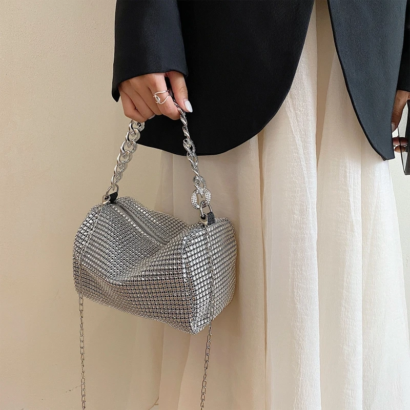 

Bling Diamond Design Small Crossbody Messenger Bags for Women 2022 Summer Trend Luxury Fashion Travel Shoulder Handbags Purses