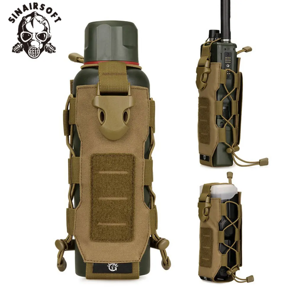 

SINAIRSOFT Outdoor Tactical Molle Water Bottle Nylon Pouch 0.3L-0.8L Canteen Cover Holster Travel Kettle Bag With Molle System