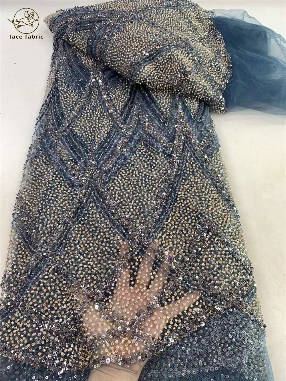 Африканская Тяжелая кружевная ткань 2024 высококачественное кружево Нигерия