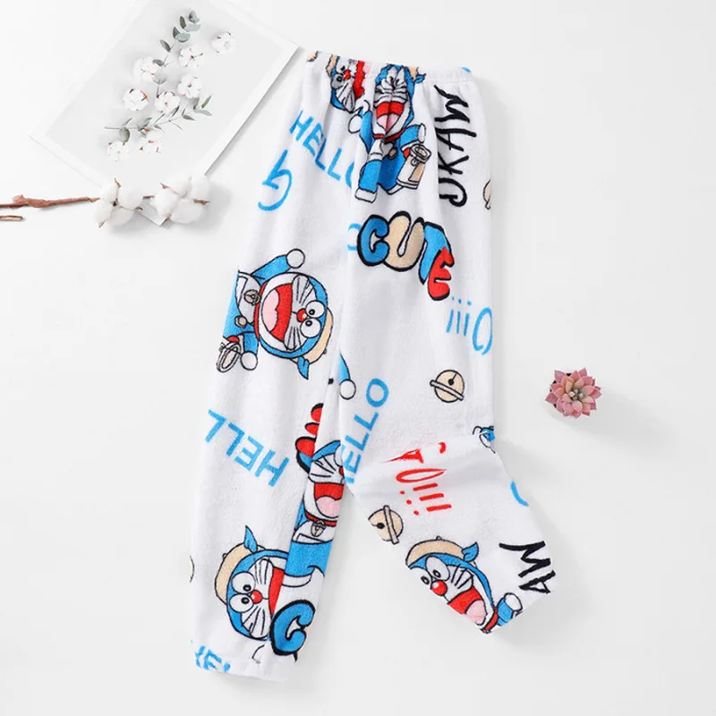 Детские пижамные штаны Пикачу для девочек и мальчиков в домашних фланелевых