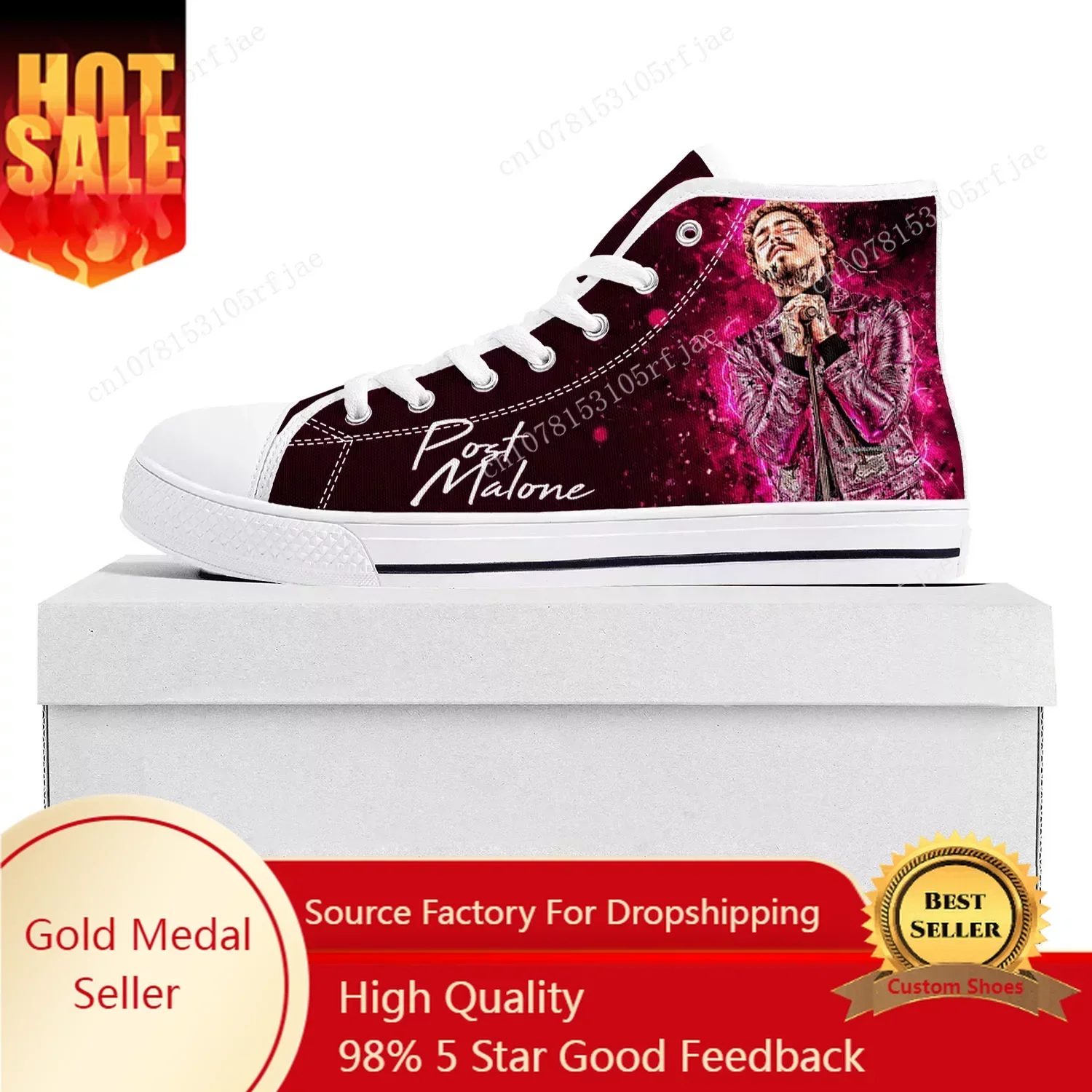 Высокие высококачественные кроссовки P-Post M-Malones Hot Singer мужские и женские холщовые