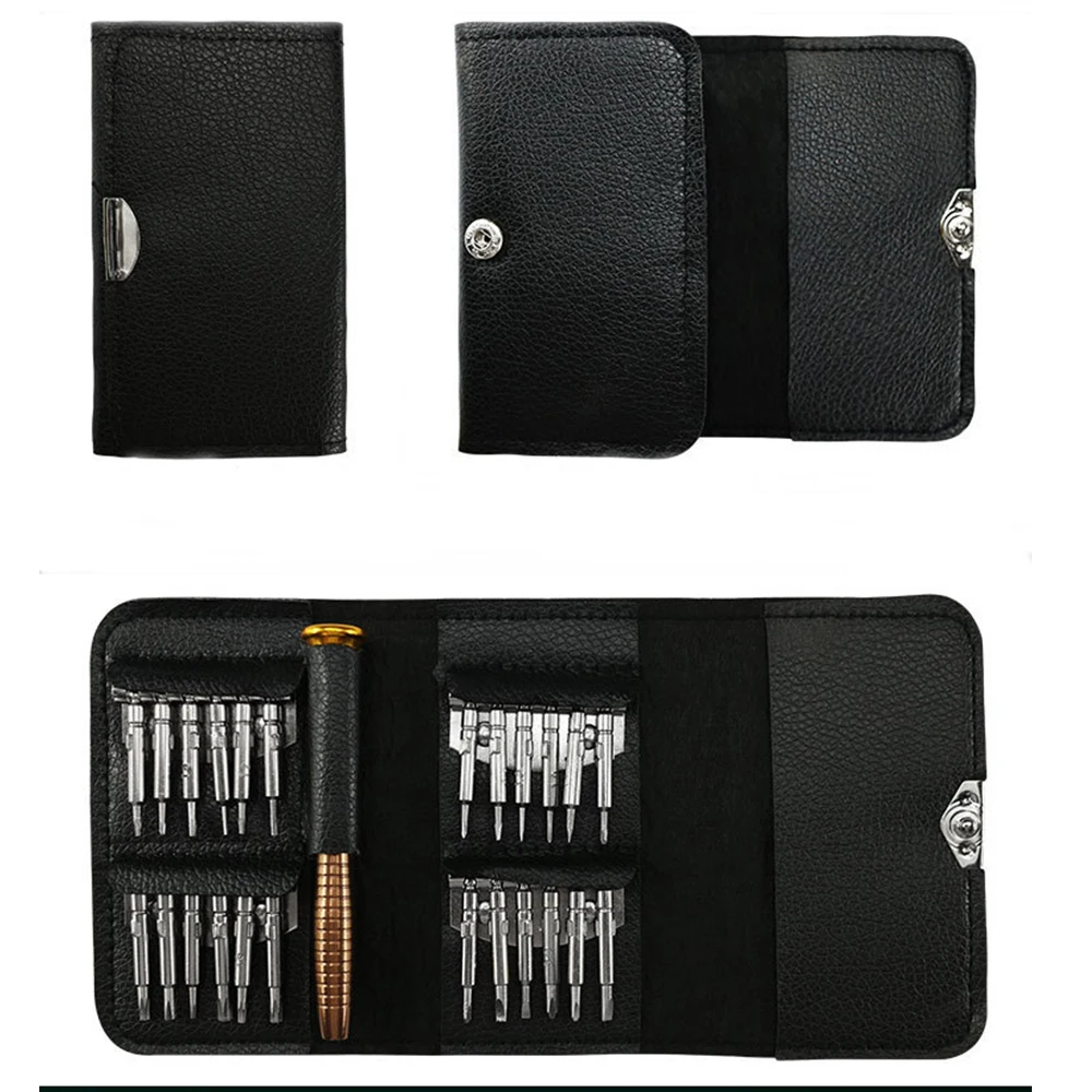 Buy حافظة جلدية 25 في 1 توركس مفك مجموعة أدوات إصلاح الهاتف المحمول أدوات يدوية متعددة المهام ل ساعة آيفون اللوحي 10 مجموعة