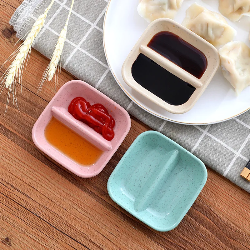 

Wheat Straw Seasoning Dish Hot Pot Dipping Bowl Small Food Sauce Cup Appetizer Tray Sushi Vinegar Soy Saucer Container Tableware