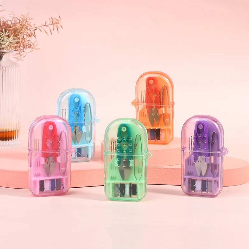 

1PC Home Travel Sewing Kit Box Mini Portable Sewing Kit Box Needle Sewing Tools