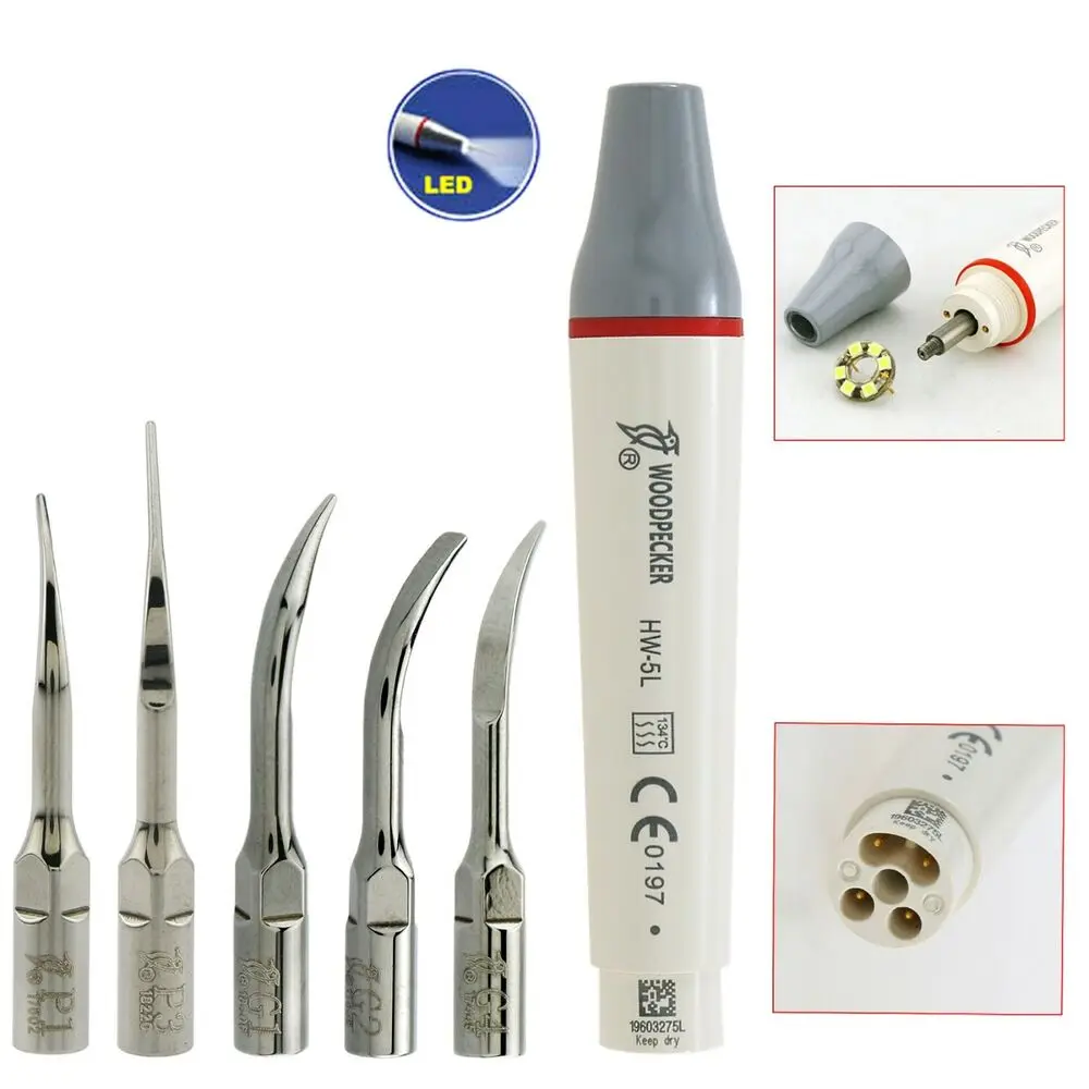 

100% Original Woodpecker Dental LED Ultrasonic Piezo Scaler Handpiece Detachable Fit EMS HW-5L G1 G2 G4 P1 P3