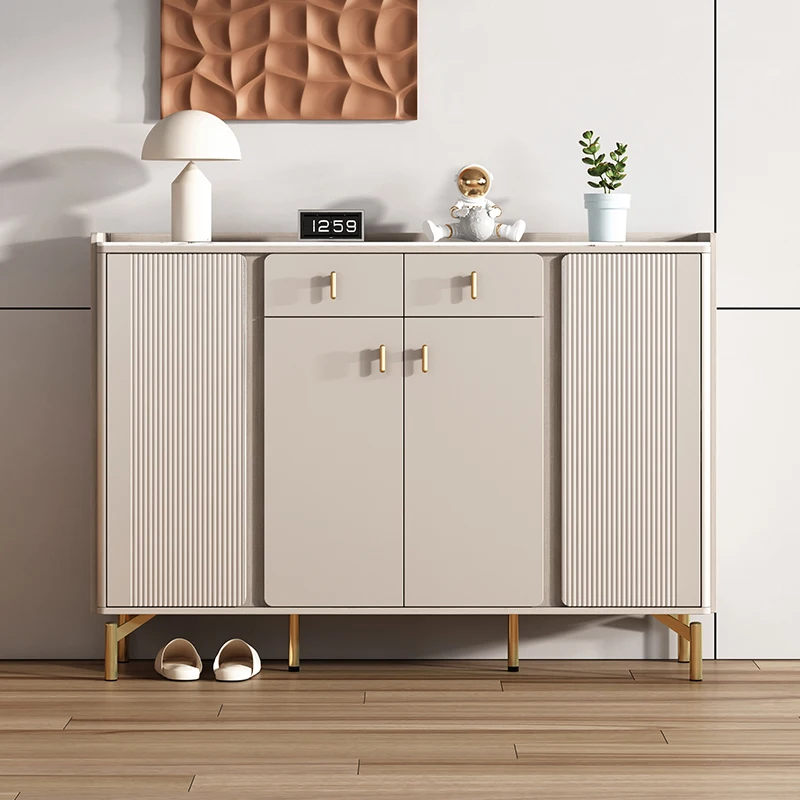 

Light luxury shoe cabinet, integrated against the wall entrance to store paint lockers
