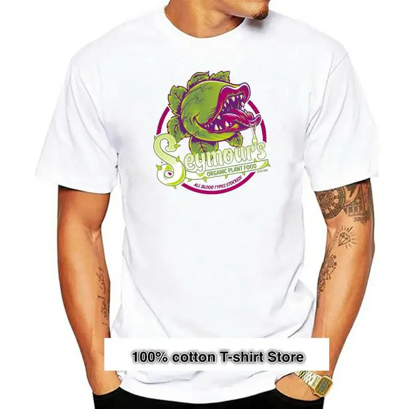 

Camiseta colorida de la tienda de los horror de los años 1980, camisa de comida de plantas orgánicas, película de culto