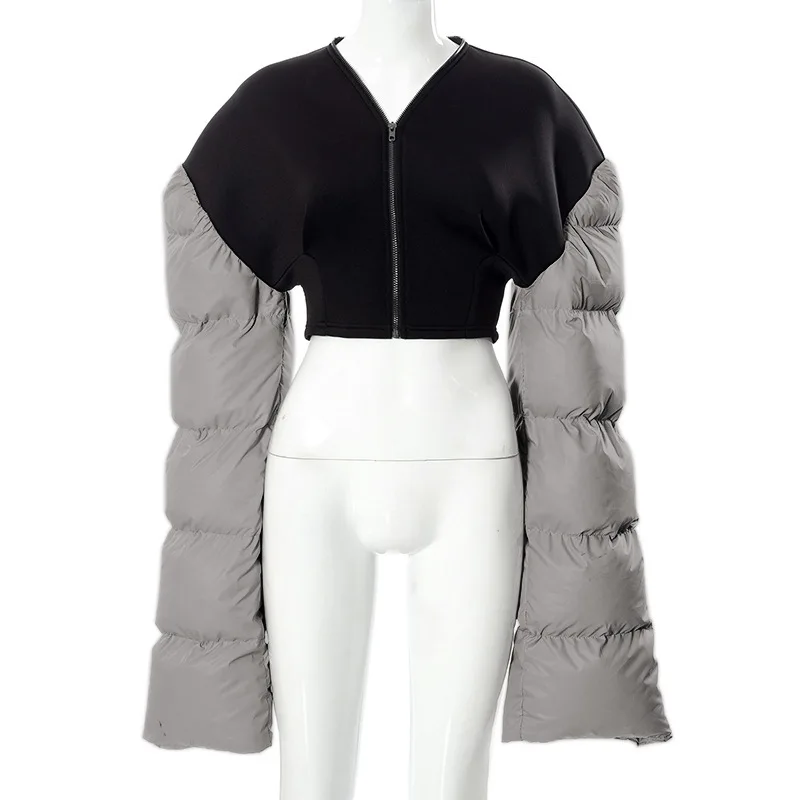 2022 women's winter new down jacket slim fit warm stitching jacket jacket