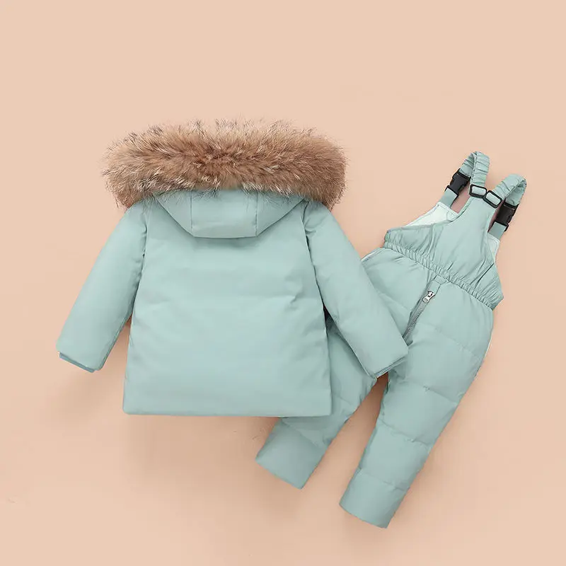 

Children Down Coat Jacket Jumpsuit Kids Toddler Girl Boy Clothes Down Winter Outfit Suit Warm Baby Overalls Clothing Sets R130