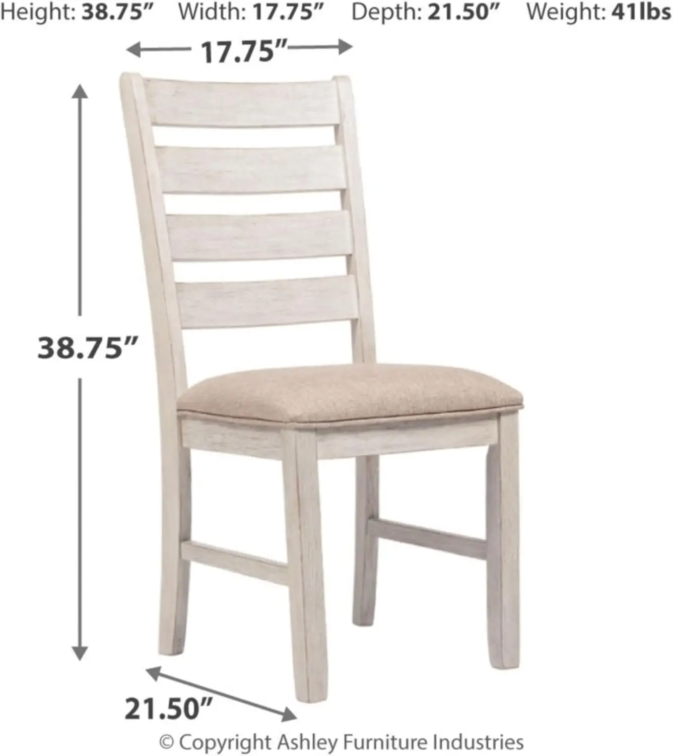 Дизайн Ashley Skempton Modern Farmhouse Стул для столовой 2-й шт. Whitewash