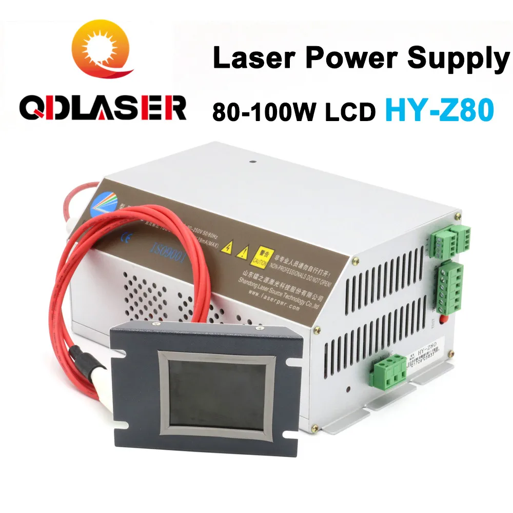 

QDLASER 80-100W CO2 Laser Power Supply Monitor AC90-250V EFR Tube for CO2 Laser Engraving Cutting Machine HY-Z80 Z Series