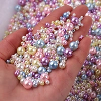 plastic imitation pearl 150 200pcspack mix size 34568mm beads with hole colorful pearls round diy for jewelry making craft