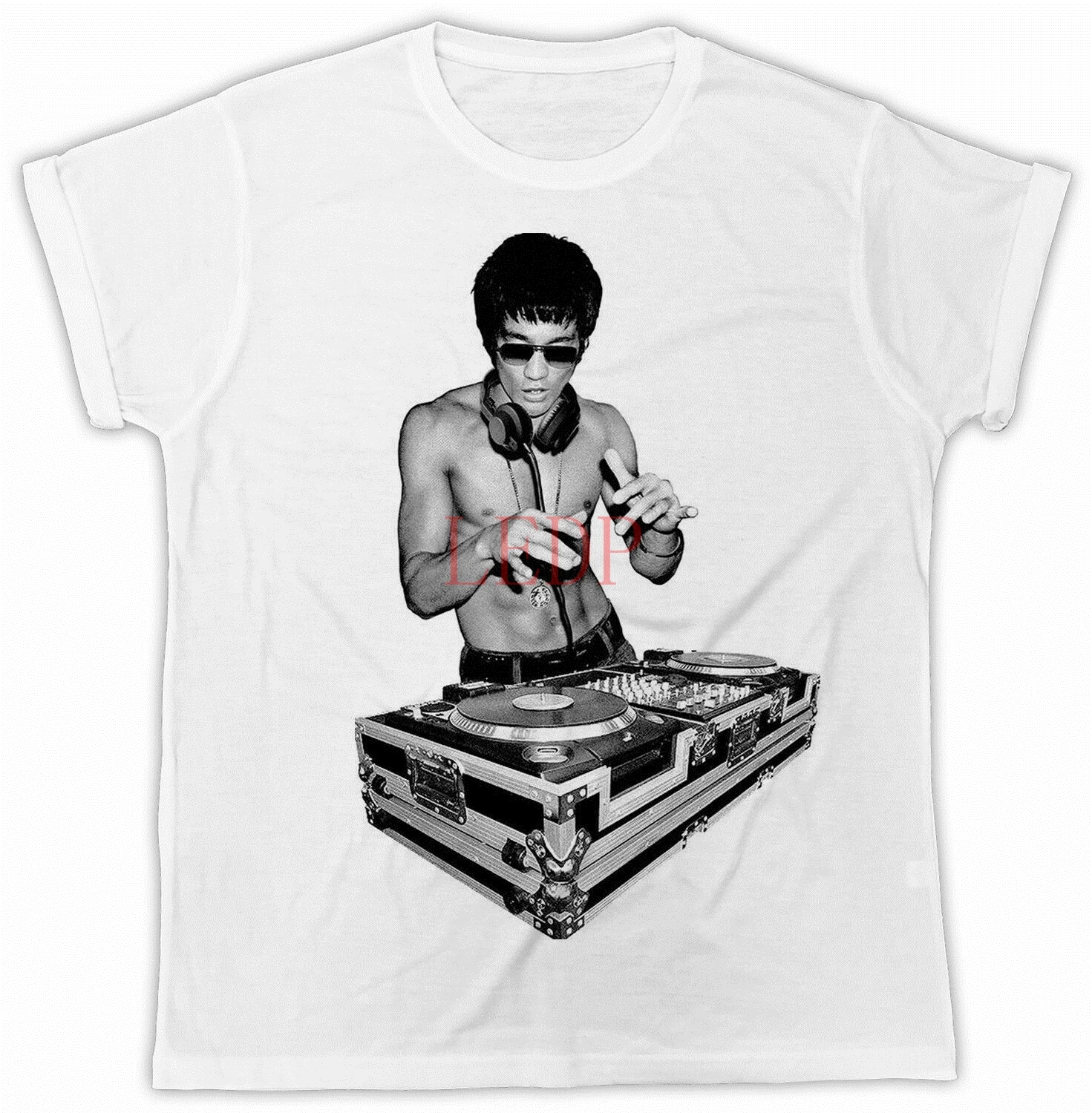 DJ Bruce Lee Mens Charcoal T shirt Worn by Tony Stark