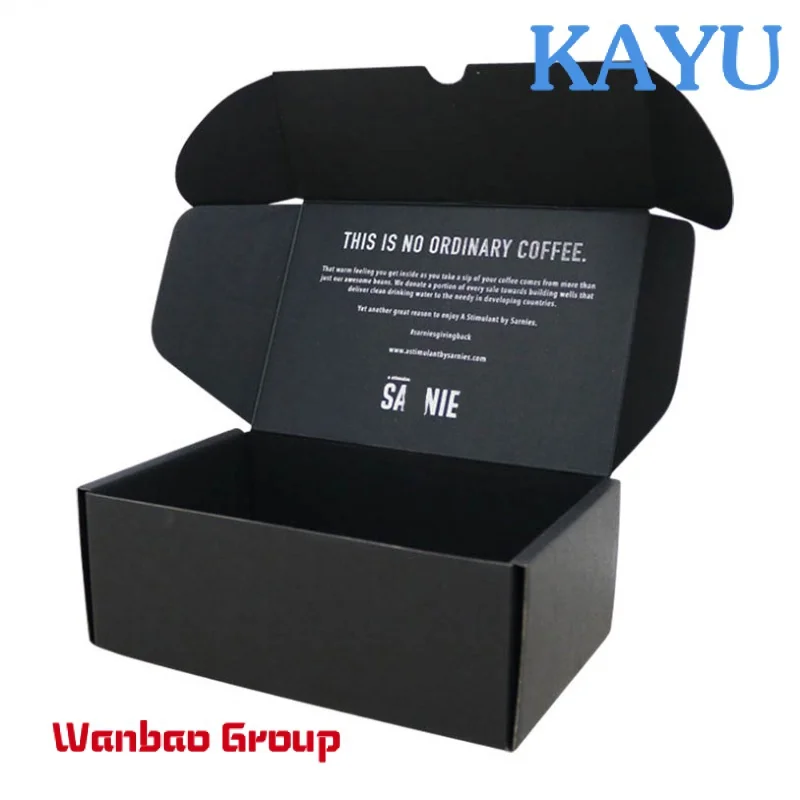 Customized Logo Printing Perfume Paper Packaging Box Black Shipping Corrugated Cardboard Mailer Box For Emballage Carton