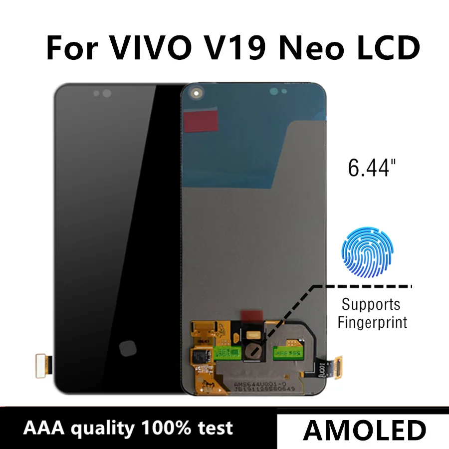 

6,44 "TFT Amoled для VIVO V19 Neo LCD дисплей кодирующий преобразователь сенсорного экрана в сборе для vivo V19 (Индонезия) экран
