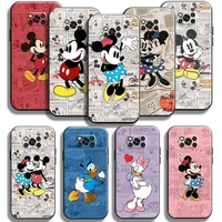 cartoon duck mickey minnie mouse phone case for xiaomi poco x3 pro x3 nfc poco x3 gt black funda carcasa soft silicone cover