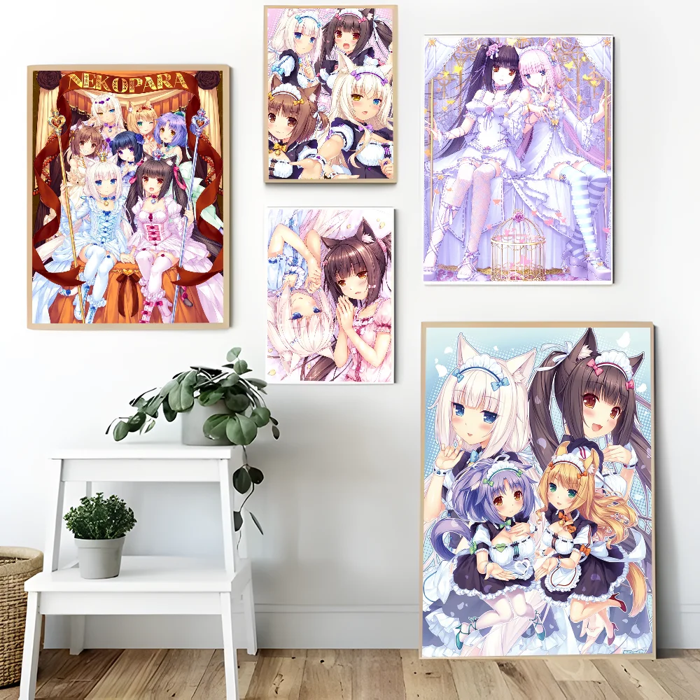 Nekopara Neko Para Chocola Vanilla аниме хорошее качество принты и постеры водостойкая бумажная