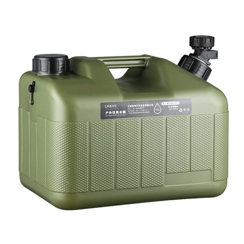 

10L Outdoor Hiking Camping Water Bucket Portable Car Driving Water for Tank Container 9cm Large-caliber Camping Water Canister