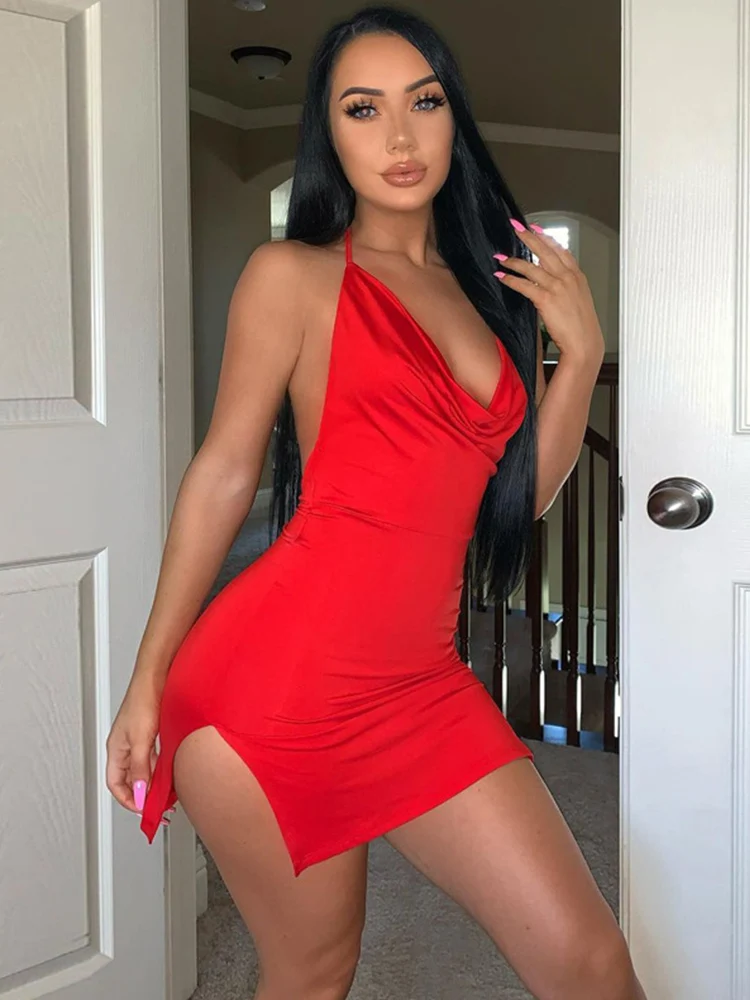 Женское облегающее платье атласное мини-платье летние элегантные платья женское