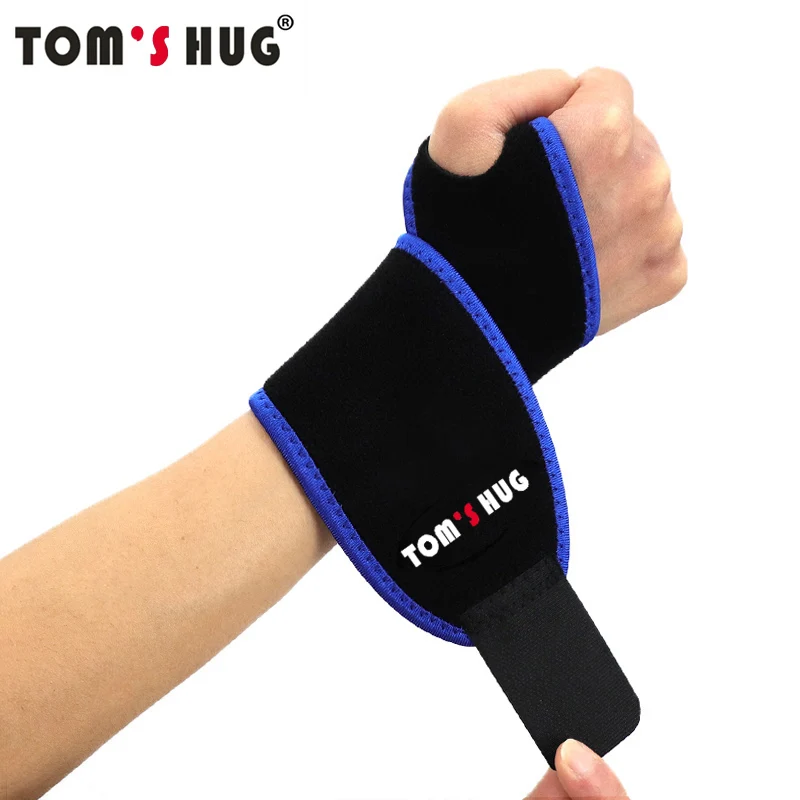 

Tom's Hug Perforated Compression Wrist Protect Brace Adjustable Professional Sports Protection Wristbands Wrist Support Black