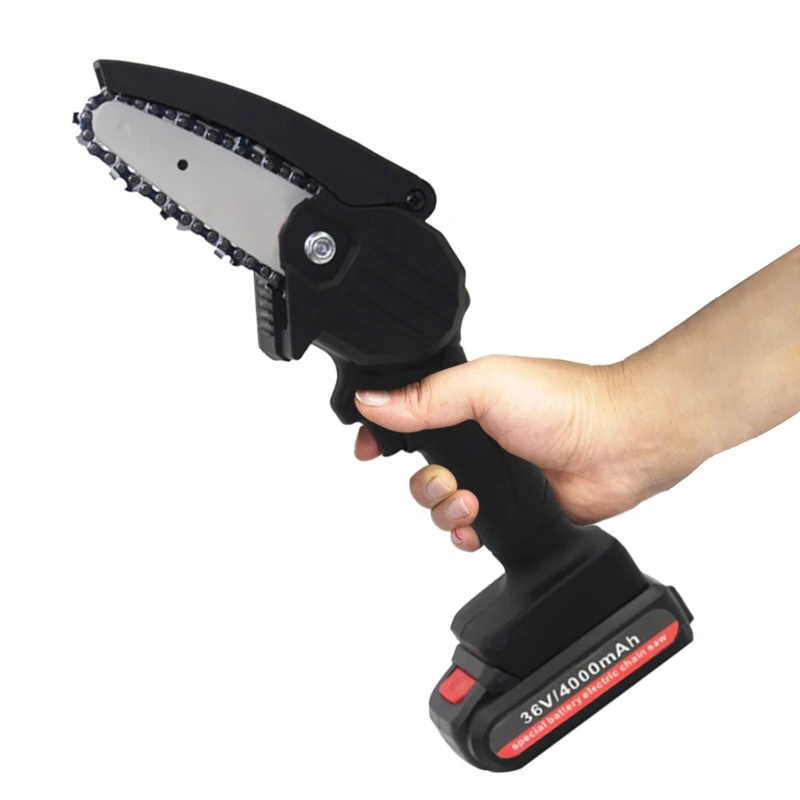 36V Portable Rechargeable Electric Pruning Saw Mini One-handed Lithium Battery Woodworking Electric Saw For Garden Trees Cutting