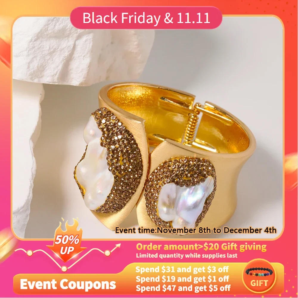 Женский браслет с натуральным пресноводным жемчугом