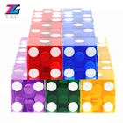 5 кубиков D6 T  G, акриловые игральные кости 19 мм, прозрачные шестигранные, для казино, острый прямой угол