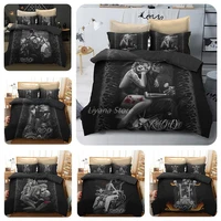 3d printed human skeleton bedding set motorcyc and beauty duvet cover sets beds quilt covers single double queen king size