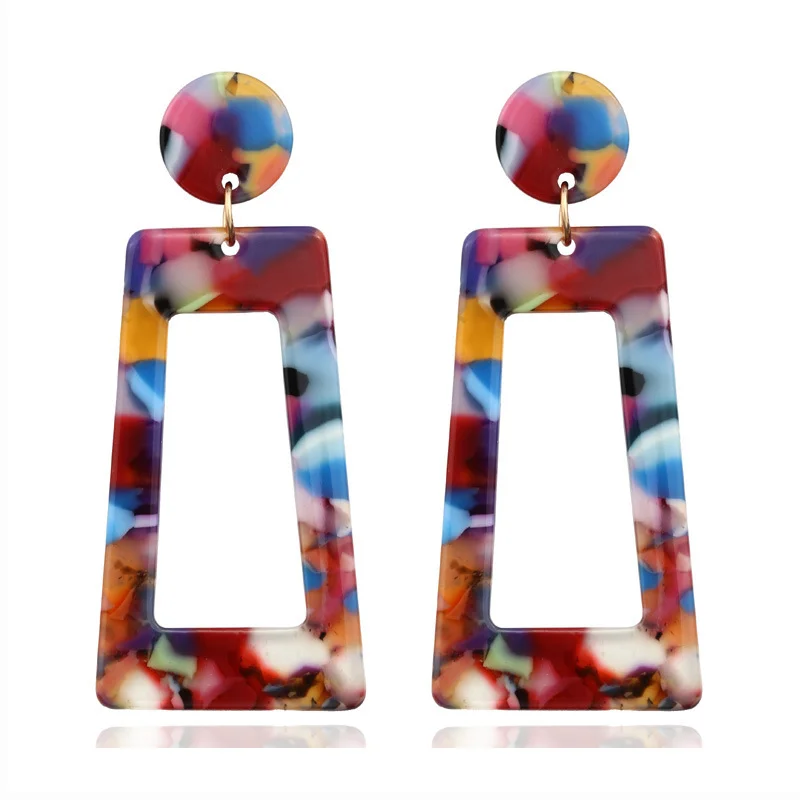 

Fashion New Dangle Earrings Acrylic Big Loop Earring Elegant Fashion Women Jewelry Charm Girl Wedding Party Accessory Gifts