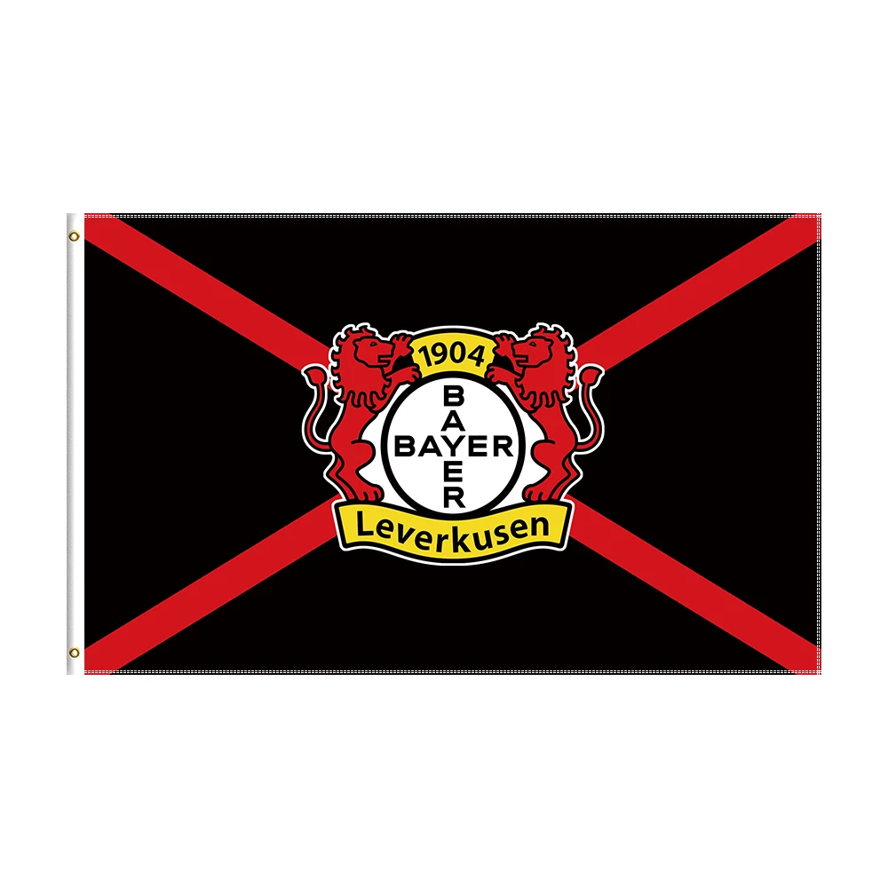 

90x150cm Bayer 04 Leverkusen Flag Polyester Printed Football Team For Decoration