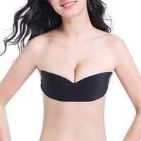 sexy self adhesive strapless bra blackless solid color bra stick gel silicone push up womens sexy underwear women invisible bra