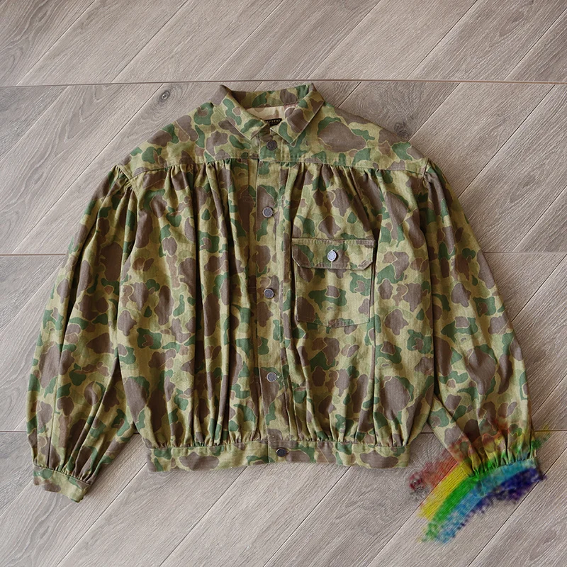 Kapital Kountry Jacket Men Women 1:1 Best Quality Camouflage Pleated Jacket Long Sleeve Coats Outerwear Male Clothes