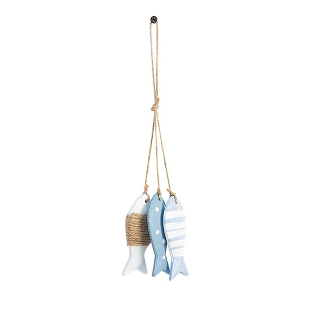 

Small Fish String Wooden Fish Sea Pendant for Kindergarten Decoration (Dot Three Fish String)