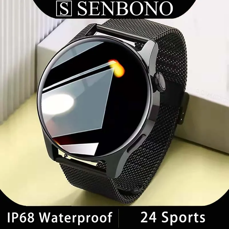 

SENBONO 2022 Men's Smart Watch IP68 Waterproof Fitness Tracker Spo2 HR Sport Smartwatch Men Women for Xiaomi Huanwei IOS Andorid