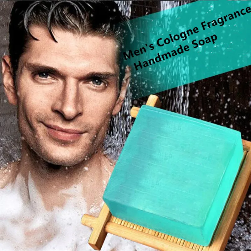 

Men's Cologne Fragrance Handmade Soap Refreshing Oil Control Acne Removal Blackheads Face Wash Bath Universal Soap