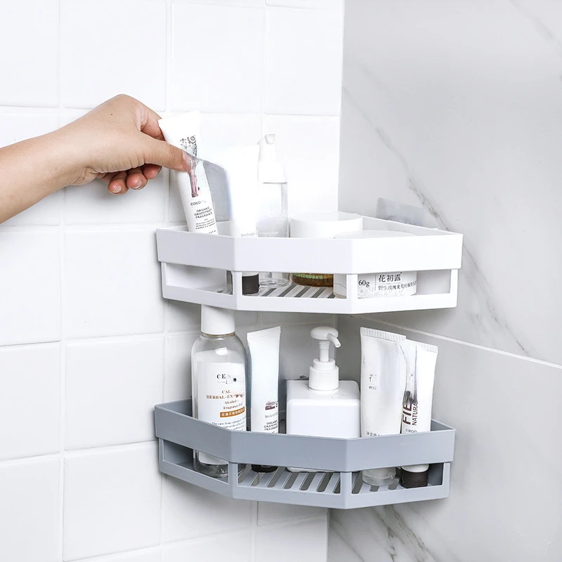 

Corner Shower Suction Shelf Wall Storage Basket Shampoo Tray Soap Box Holder Kitchen Sponge Rack Household Accessories